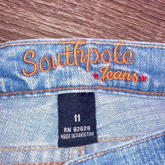 Juniors South Pole Bootcut Distressed Light Washed Jeans Size 11 - Picture 3 of 11